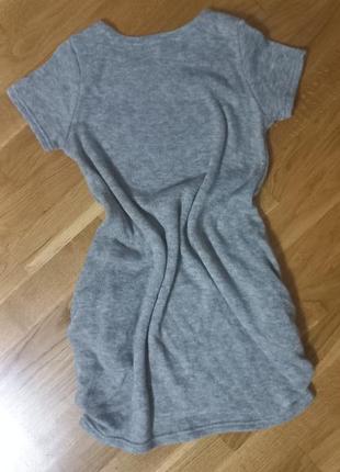 Стильная тёплая серая туника mini molly / мини платье с карманами / сіра сукня /...