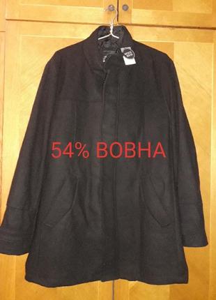 Новое шерстяное брендовое укороченное пальто куртка р.2xl от primark
