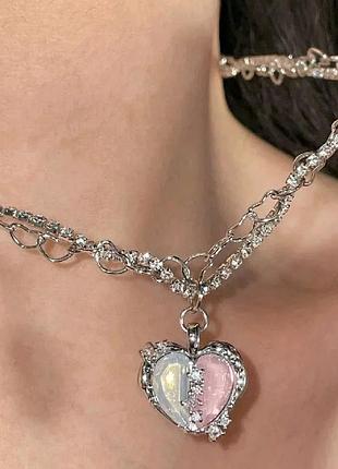 Кулон кулончик підвіска багатошаровий ланцюжок кольє намисто ланцюг