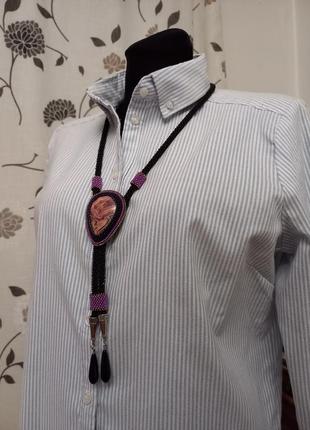 Сорочка блакитно біла у стрічку 🤍