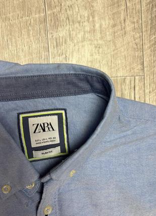 Zara рубашка 42 размер l светло голубая3 фото