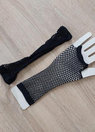 Сіточні мітенки рукавички митенки перчатки сетка 7434 фото