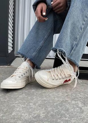 Жіночі кеди converse comme des garçons low beige4 фото