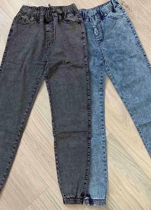 Джинсовые джоггеры, стрейчевые джинсы на манжете, джинсы варенки, джеггинсы варенки р 42-543 фото