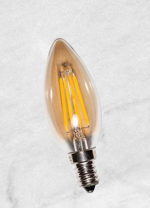 Лампа led с сапфировой нитью c35 4w amber нейтральный