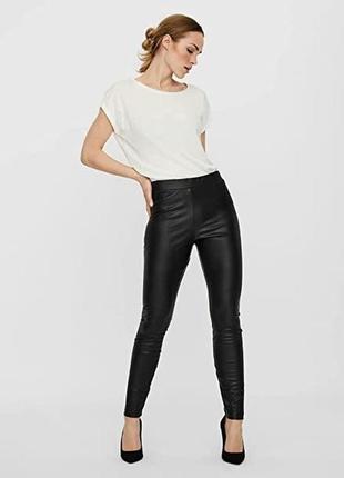 Жіночі легінси шкіряні vero moda  l/30 10257164 чорні3 фото