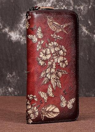 Женский кошелек клатч из натуральной кожи