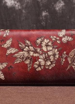 Женский кошелек клатч из натуральной кожи