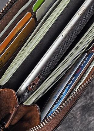 Женский кошелек клатч из натуральной кожи