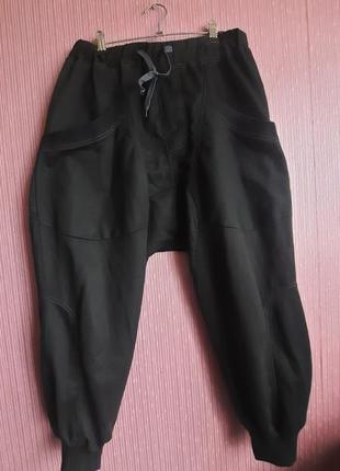 Дизайнерские авангардные штаны гаремы с мотнёй низким шаговым швом, слонкою в стиле rick owen rundholz от naeim