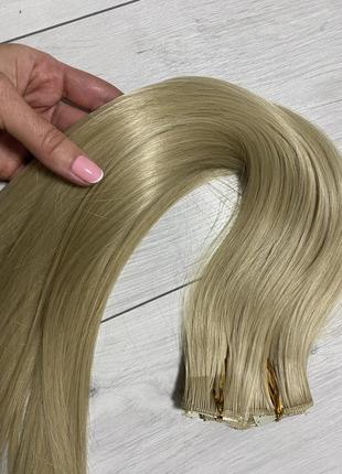 Розкішний русявий блонд блондин треси волосся на шпильках не натуральне термо2 фото