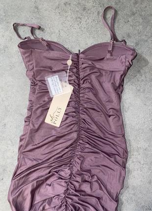 Сукня oh polly лілова ніжно фіолетова бандажна з чашечками на бретелях 4