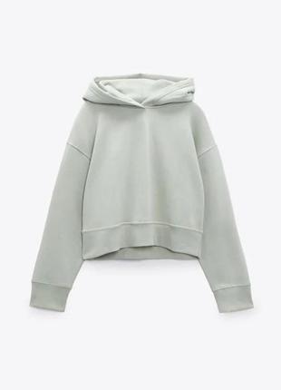 Zara худі фісташка на флісі