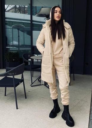 Костюм тройка курточка спортивный брючный костюм теплый на флисе зимний зелёный черный бежевый сиреневый фисташковый малиновый