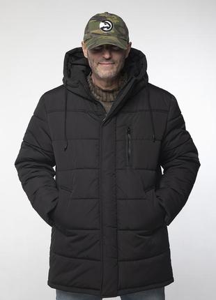 Стильна чоловіча зимова куртка чорного кольору