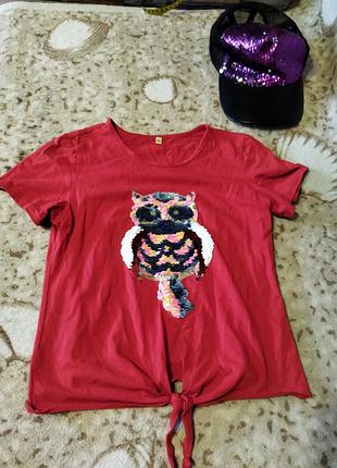 Футболка вставка паетка