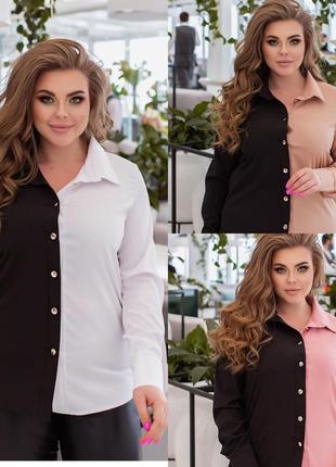 Стильна блуза рубашка софт батал plus-size