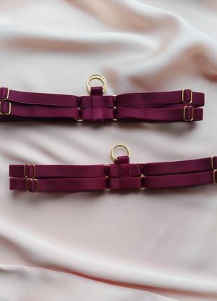 Гартеры на 2 полосочки бордовые/марсала