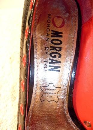 Брендові босоніжки туфлі чорні червоні з відкритим носком,24 см,винтаж, розпродаж6 фото