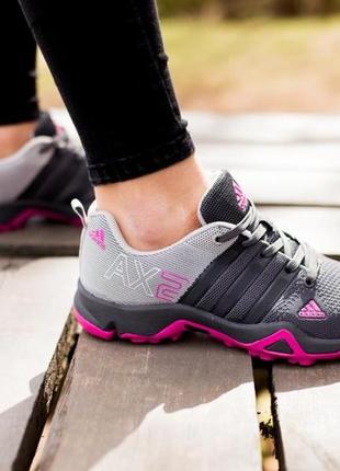 Женские кроссовки adidas terrex ax2 grey pink скидка sale / smb ✔️7 фото