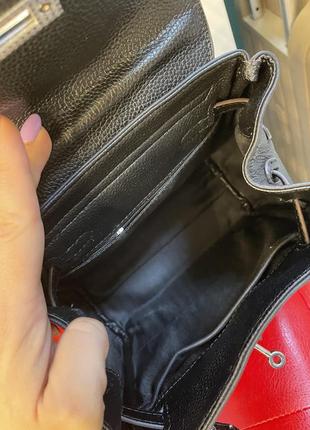 Кожаный рюкзак сумка небольшой рюкзак в стиле «ерме»чёрный рюкзак 🔥4 фото