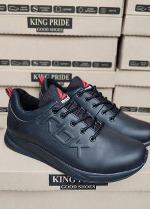 Спортивные ботинки,кроссовки кожаные черные мужские рибок reebok (весна/осень/деми/демисезонные) для мужчин,удобные,комфортные,стильные4 фото