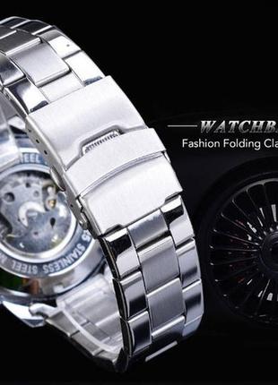 Чоловічий механічний годинник forsining s899 люкс якість механіка срібло4 фото