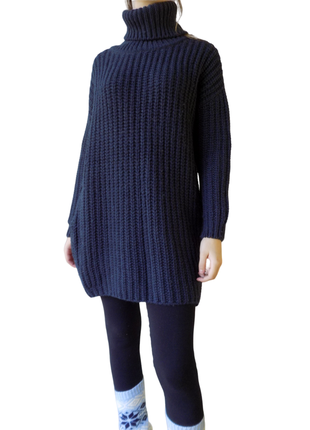 Esprit oversize в'язаний светр пуловер синій сукня вовняна rundholz diesel2 фото