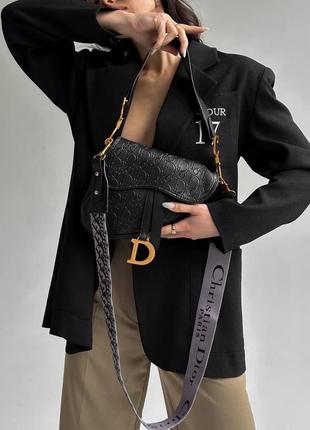 Чорна модна сумка / dior saddle / сумка через плече2 фото