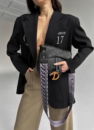 Чорна модна сумка / dior saddle / сумка через плече10 фото