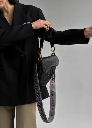Чорна модна сумка / dior saddle / сумка через плече9 фото
