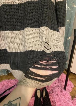 Тёплый модный свитер крупной вязки3 фото