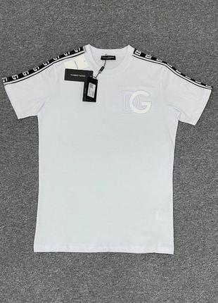 Футболка з логотипом дольче габбана / якісні хлопкові футболки dolce gabbana