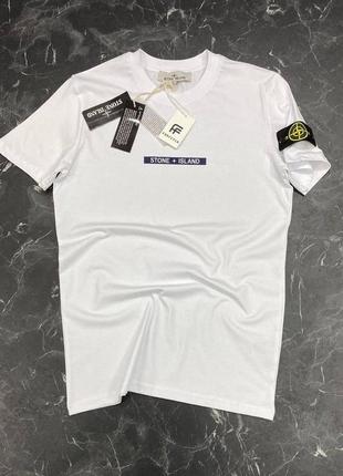 Футболка стон айленд белая / брендовые футболки stone island