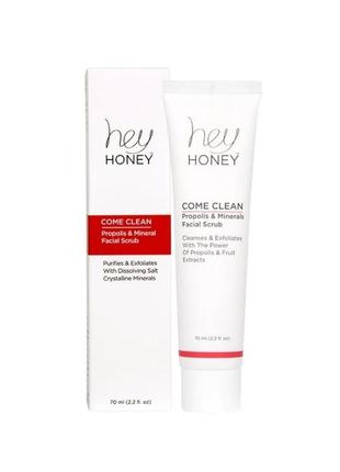 Hey honey come clean facial scrub скраб для лица с прополисом 70 мл1 фото