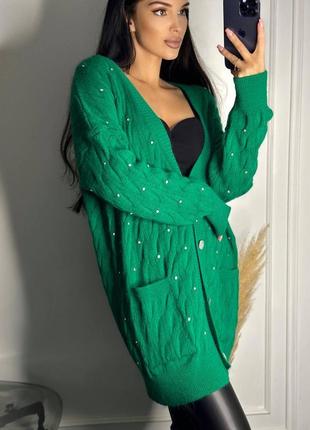 Кардиган с камнями кашемир шерсть