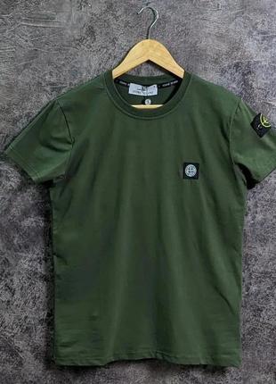 Футболки stone island с патчем / футболка от стон айленд хаки