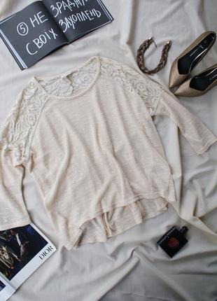 Трендовий ніжний светр павутинка з мереживом джемпер оверсайз від pins&needls