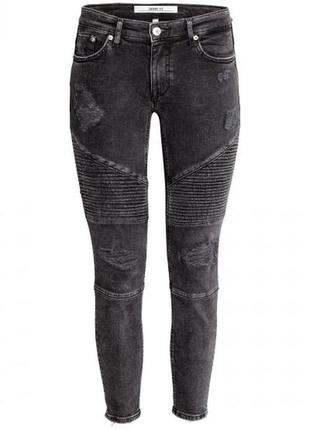 Оригинальные джинсы-bikerjeans skinny fit от бренда h&m разм. 403 фото