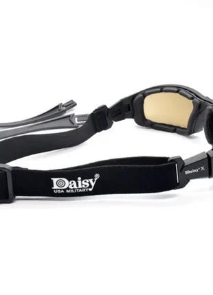 Захисні тактичні окуляри з поляризацією daisy x7 black + 4 комплекти лінз3 фото