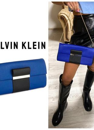 Оригинальный сумка - клатч calvin klein черно-синяя новая