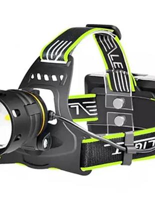 Налобный фонарь bl-a14-3-p90 zoom + power bank + type-c + 3х18650 (3+1 режимы)