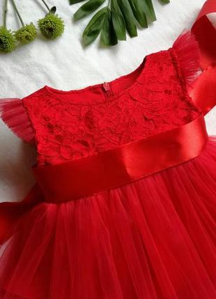 Красное платье/червоне плаття дитяче нове2 фото