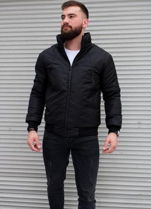 Куртка чоловіча демісезон чорна бомбер