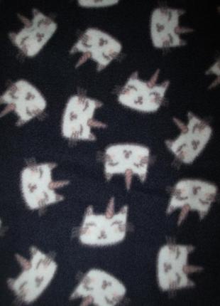 Флисовые мягкие домашние пижамные брюки котик единорог george6 фото