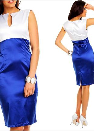 Синьо-біле ділове плаття