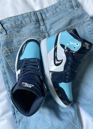 Nike air jordan 1 retro high unc patent blue