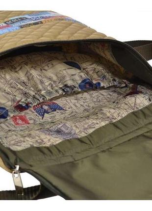 Міський рюкзак стьобаний. жіночий наплічник текстильний бежевий, легкий, зручний5 фото