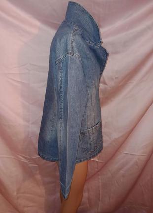 Качественный пиджак/жакет джинсовый на три пуговицы джинс качество стильный модный10 фото