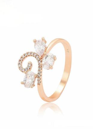 Позолоченное кольцо кольца белые камни красивый подарок позолоченное кольцо белиое камны подарок1 фото